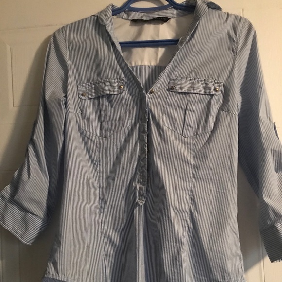 Zara Basic Pinstriped Blouse - Picture 2 of 5